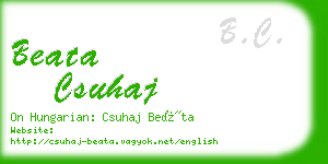 beata csuhaj business card